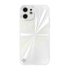 For iPhone 12 CD Texture TPU + Tempered Glass Phone Case(White) - 1