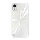 CD Texture TPU + Tempered Glass Phone Case For iPhone XR(White) - 1