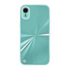 CD Texture TPU + Tempered Glass Phone Case For iPhone XR(Cyan-blue) - 1