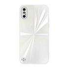 CD Texture TPU + Tempered Glass Phone Case For iPhone XS / X(White) - 1