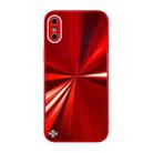CD Texture TPU + Tempered Glass Phone Case For iPhone XS / X(Red) - 1