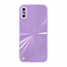 CD Texture TPU + Tempered Glass Phone Case For iPhone XS / X(Purple) - 1
