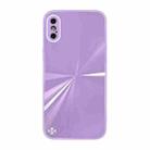 CD Texture TPU + Tempered Glass Phone Case For iPhone XS Max(Purple) - 1