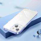Diamond Glitter Powder Lens Protector Glass Phone Case For iPhone 13(Transparent Blue) - 1