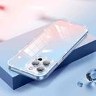 Diamond Glitter Powder Lens Protector Glass Phone Case For iPhone 13 Pro(Gradient Grey Orange) - 1