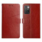 For Xiaomi Redmi 10 5G / Note 11E Y Stitching Horizontal Flip Leather Phone Case(Brown) - 1