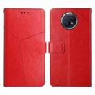For Xiaomi Redmi Note 9 5G / Note 9T 5G Y Stitching Horizontal Flip Leather Phone Case(Red) - 1