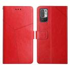 For Xiaomi Redmi Note 10 5G Y Stitching Horizontal Flip Leather Phone Case(Red) - 1