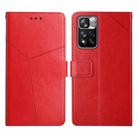 For Xiaomi Redmi Note 11 Pro Y Stitching Horizontal Flip Leather Phone Case(Red) - 1