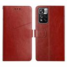 For Xiaomi Redmi Note 11 Pro Y Stitching Horizontal Flip Leather Phone Case(Brown) - 1