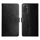 For Xiaomi Redmi Note 11 Global Y Stitching Horizontal Flip Leather Phone Case(Black) - 1