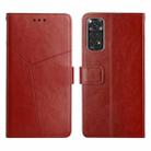 For Xiaomi Redmi Note 11 Global Y Stitching Horizontal Flip Leather Phone Case(Brown) - 1