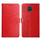 For Xiaomi Redmi Note 9 Pro 4G Y Stitching Horizontal Flip Leather Phone Case(Red) - 1