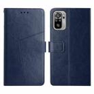 For Xiaomi Redmi Note 10 4G Y Stitching Horizontal Flip Leather Phone Case(Blue) - 1