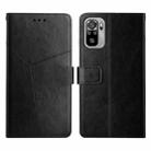 For Xiaomi Redmi Note 10 4G Y Stitching Horizontal Flip Leather Phone Case(Black) - 1