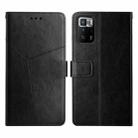 For Xiaomi Redmi Note 10 Pro 5G / Poco X3 GT Y Stitching Horizontal Flip Leather Phone Case(Black) - 1