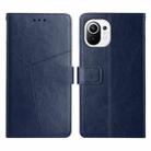 For Xiaomi Mi 11 Y Stitching Horizontal Flip Leather Phone Case(Blue) - 1