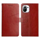 For Xiaomi Mi 11 Y Stitching Horizontal Flip Leather Phone Case(Brown) - 1