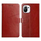 For Xiaomi Mi 11 Lite Y Stitching Horizontal Flip Leather Phone Case(Brown) - 1