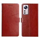 For Xiaomi 12 Y Stitching Horizontal Flip Leather Phone Case(Brown) - 1