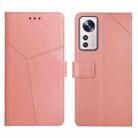For Xiaomi 12 Y Stitching Horizontal Flip Leather Phone Case(Rose Gold) - 1