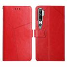 For Xiaomi Mi Note 10 Y Stitching Horizontal Flip Leather Phone Case(Red) - 1