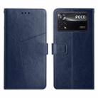 For Xiaomi Poco X4 Pro 5G Y Stitching Horizontal Flip Leather Phone Case(Blue) - 1