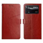For Xiaomi Poco X4 Pro 5G Y Stitching Horizontal Flip Leather Phone Case(Brown) - 1