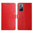 For Xiaomi Poco M4 Pro 5G Y Stitching Horizontal Flip Leather Phone Case(Red) - 1