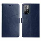 For Xiaomi Poco M4 Pro 5G Y Stitching Horizontal Flip Leather Phone Case(Blue) - 1