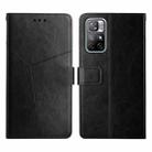 For Xiaomi Poco M4 Pro 5G Y Stitching Horizontal Flip Leather Phone Case(Black) - 1