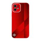 For iPhone 11 X10A Texture TPU + Tempered Glass Phone Case (Red) - 1