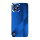 For iPhone 11 Pro X10A Texture TPU + Tempered Glass Phone Case (Blue) - 1