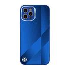 For iPhone 11 Pro Max X10A Texture TPU + Tempered Glass Phone Case (Blue) - 1