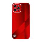 For iPhone 13 Pro Max X10A Texture TPU + Tempered Glass Phone Case (Red) - 1