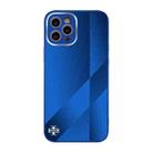 For iPhone 13 Pro Max X10A Texture TPU + Tempered Glass Phone Case (Blue) - 1