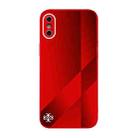 X10A Texture TPU + Tempered Glass Phone Case For iPhone XS / X(Red) - 1