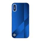 X10A Texture TPU + Tempered Glass Phone Case For iPhone XS / X(Blue) - 1