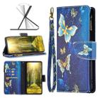 For Motorola Moto G71 5G Colored Drawing Pattern Zipper Horizontal Flip Phone Leather Case(Gold Butterfly) - 1