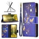 For OPPO Reno7 5G/Find X5 Lite Colored Drawing Pattern Zipper Horizontal Flip Phone Leather Case(Purple Butterfly) - 1