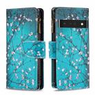 For Google Pixel 7 Pro 5G Colored Drawing Pattern Zipper Horizontal Flip Phone Leather Case(Plum Blossom) - 1