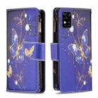 For ZTE Blade  A31 Colored Drawing Pattern Zipper Horizontal Flip Phone Leather Case(Purple Butterfly) - 1