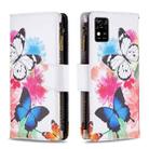 For ZTE Blade  A31 Colored Drawing Pattern Zipper Horizontal Flip Phone Leather Case(Two Butterflies) - 1