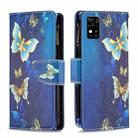 For ZTE Blade  A31 Colored Drawing Pattern Zipper Horizontal Flip Phone Leather Case(Gold Butterfly) - 1