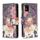 For ZTE Blade  A31 Colored Drawing Pattern Zipper Horizontal Flip Phone Leather Case(Flower Elephants) - 1