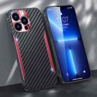 Carbon Fiber PC + TPU Phone Case For iPhone 13 Pro Max(Red) - 1