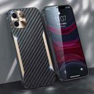 Carbon Fiber PC + TPU Phone Case For iPhone 12(Gold) - 1