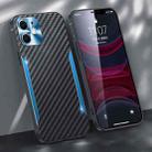 Carbon Fiber PC + TPU Phone Case For iPhone 12(Blue) - 1
