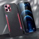 Carbon Fiber PC + TPU Phone Case For iPhone 12 Pro(Red) - 1