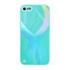 For iPhone SE 2022 / SE 2020 / 8 / 7 Cross S Texture TPU + Tempered Glass Phone Case(Cyan-blue) - 1